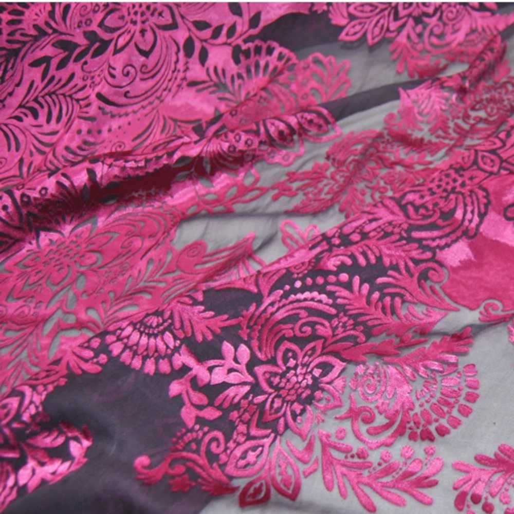 Fashion Large Pink Flower Desi - Robe Silk Women review and price
