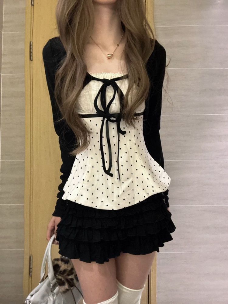 Korean Fashion Polka Dots Lace - Cami Top Lace review and price