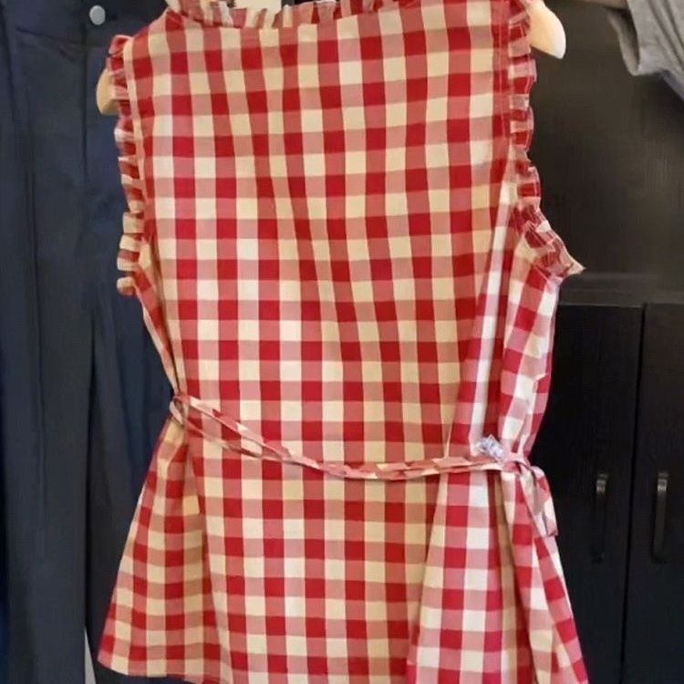 Retro Red Plaid Sleeveless Ves - Corset Waist Cinch review and price