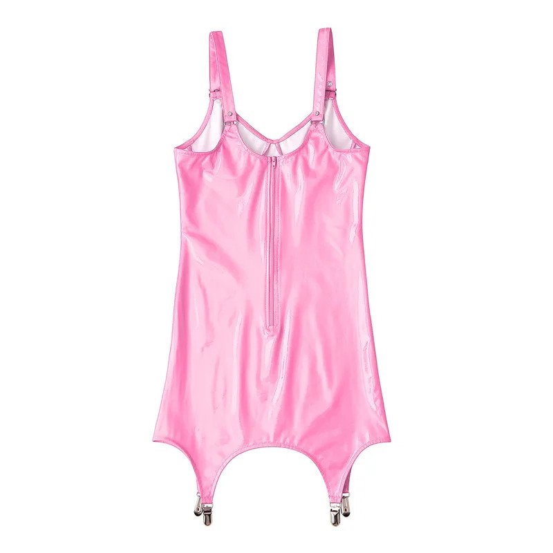 Womens Shiny Metallic PVC Leat - Babydoll Chemise Night review and price