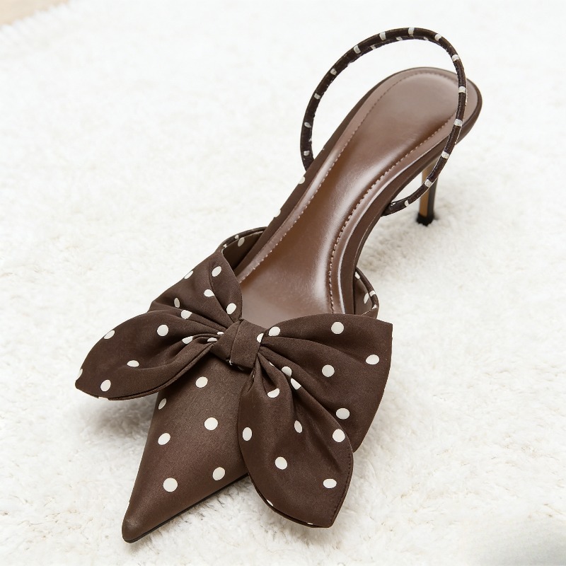 Brown Polka Dot Butterfly Knot - Slip Dress Satin review and price