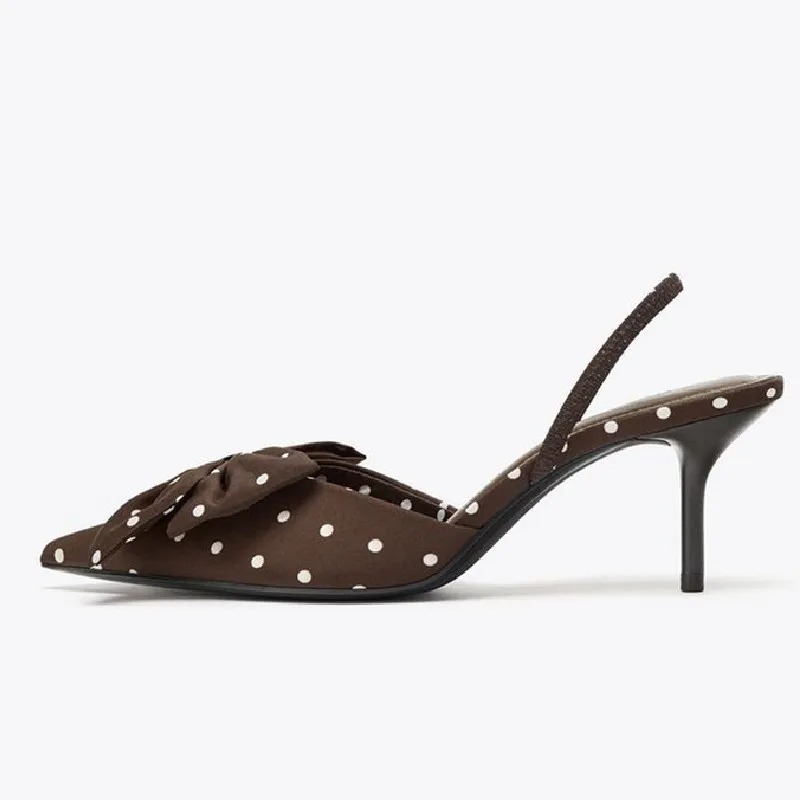 Brown Polka Dot Butterfly Knot - Slip Dress Satin review and price