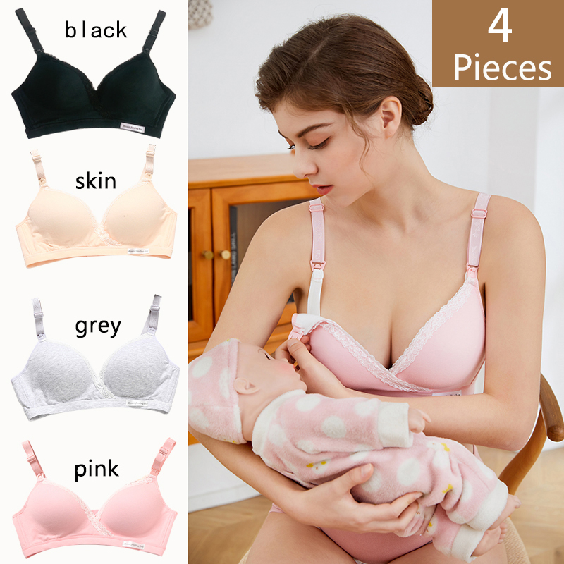 4Pcs New Cotton Wirefree Nursi - Nursing Bra Sleep review and price