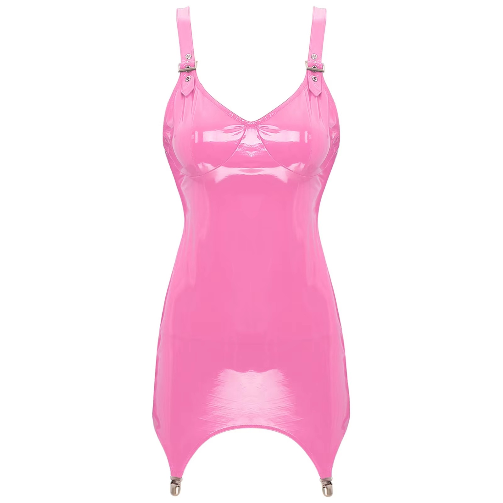 Womens Shiny Metallic PVC Leat - Babydoll Chemise Night review and price
