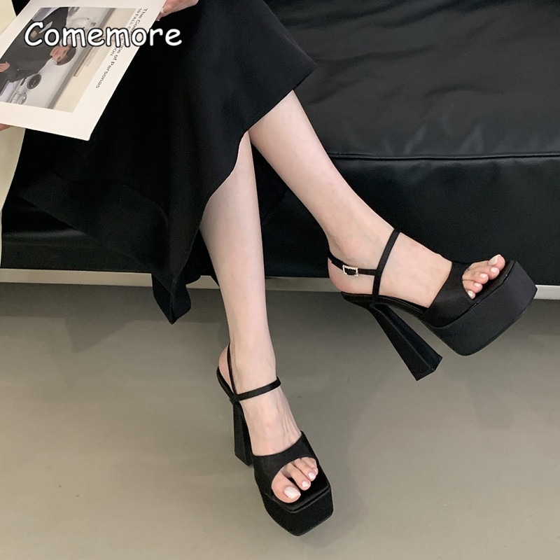 15CM High Heels Chunky Platfor - Slip Dress Satin review and price