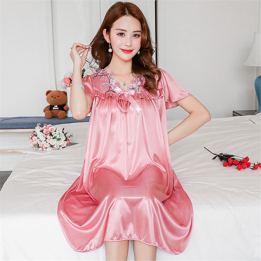 NEW Summer Ice Silk Nightgown  - Robe Silk Women review and price