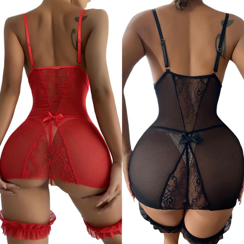 Transparent V-neck Strap Night - Babydoll Chemise Night review and price