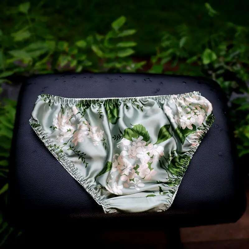 Summer Floral Print Ice Silk M - Boyshort Underwear review and price