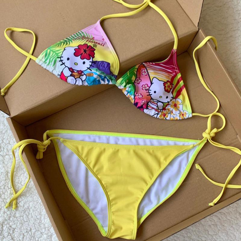 Y2K Girls Kawaii Hello Kittys  - Thong Bikini Women review and price