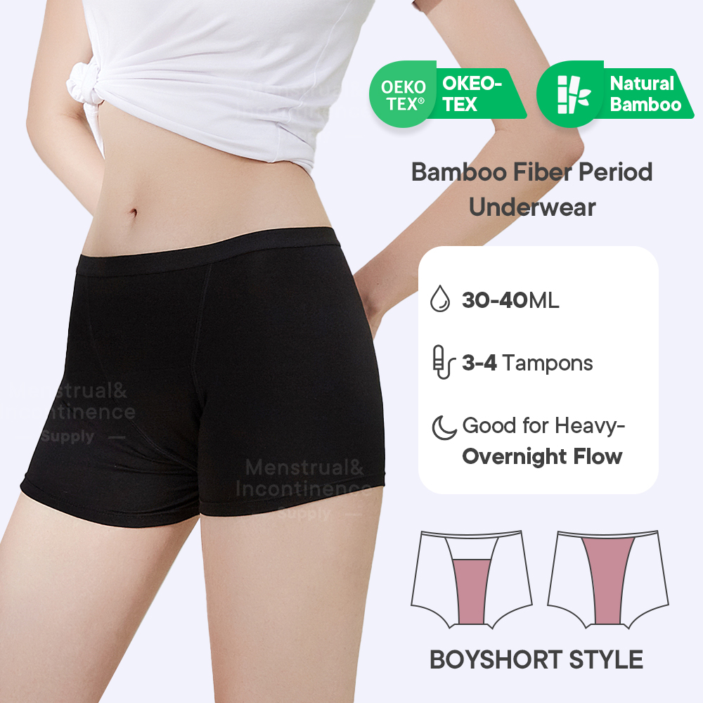 Bamboo Fiber Period Underwear  - Boyshort Underwear review and price